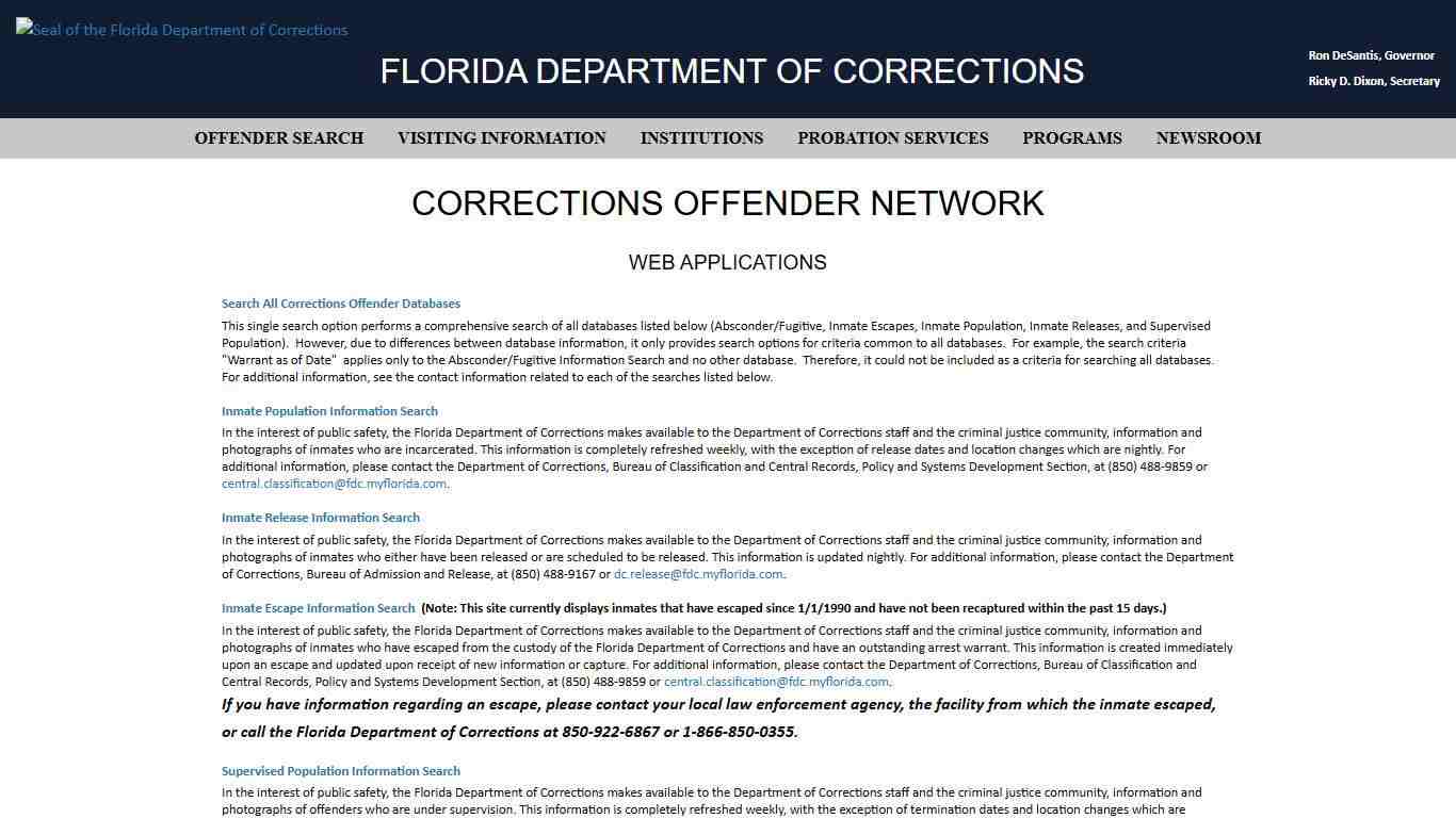 Offender Search Web Applications